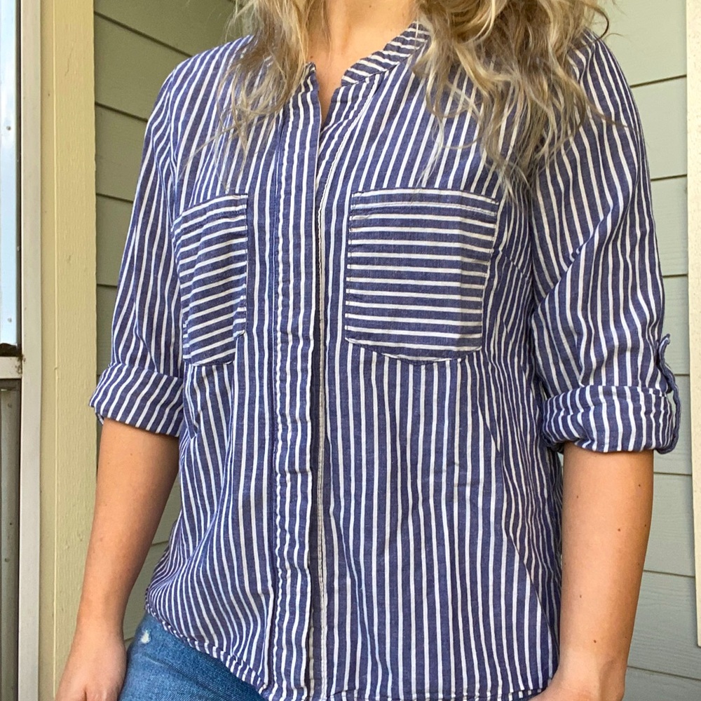 Sundance | Blue & White Blouse